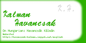 kalman havancsak business card