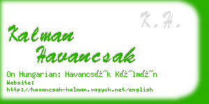 kalman havancsak business card